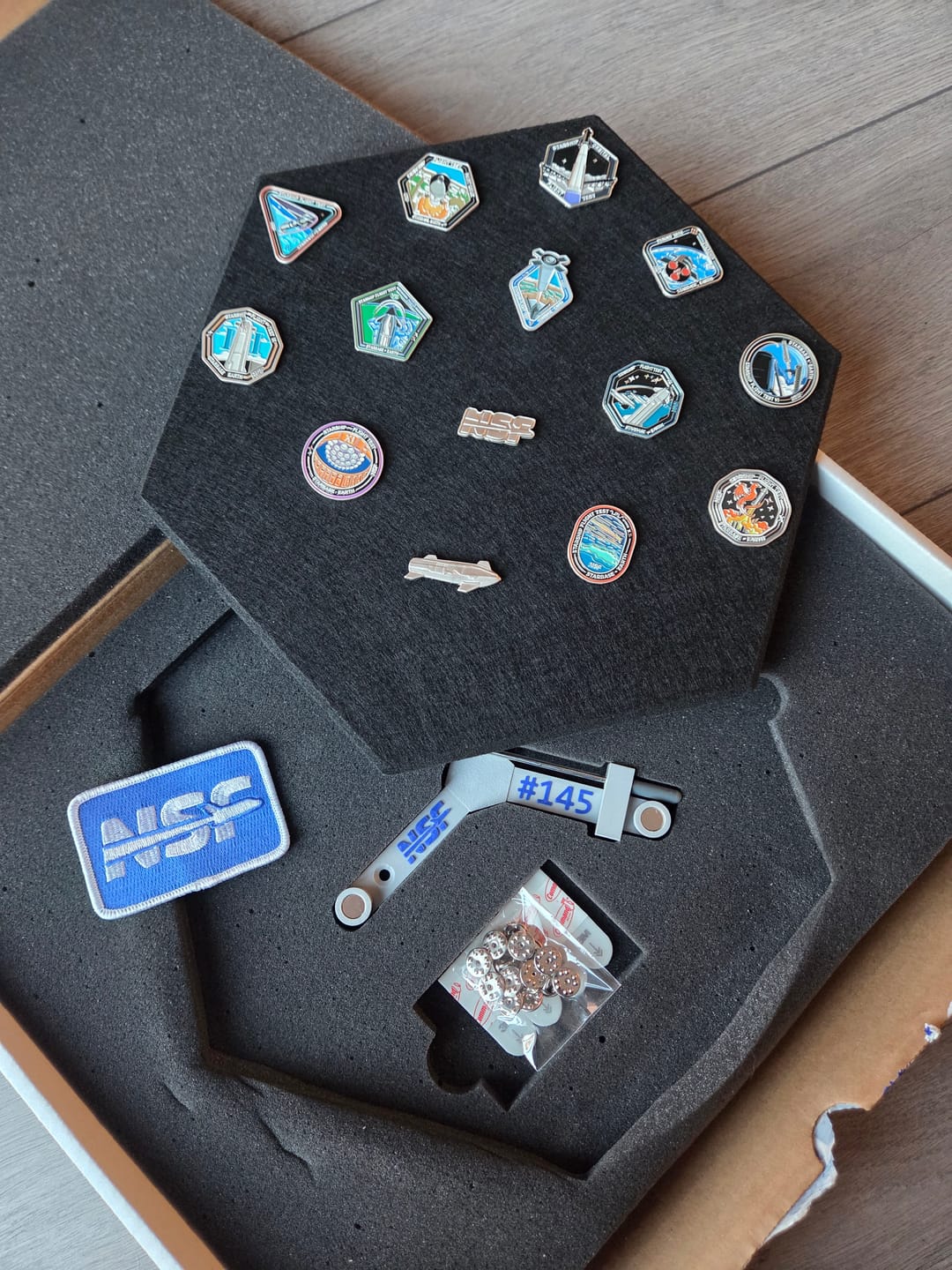 Customer photo review of SpaceX Starship Flight Pin Collection & Display Mount