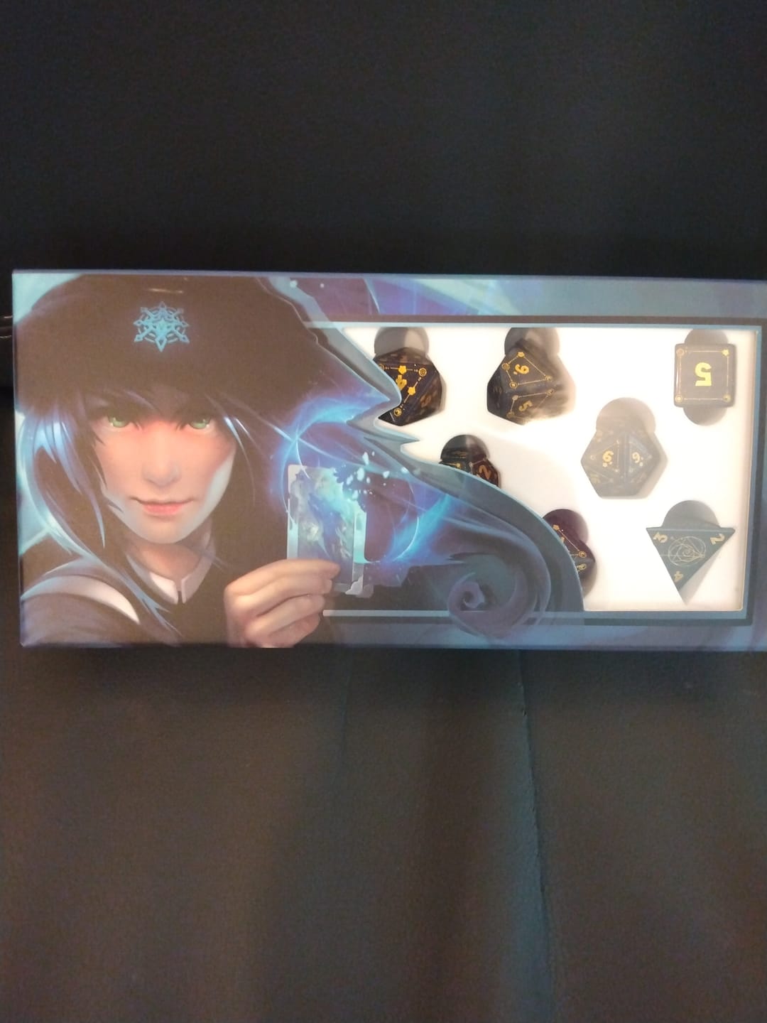 Customer photo review of PRE-ORDER | Blue Sandstone Dice Set | Wizard101 x Misty Mountain Gaming