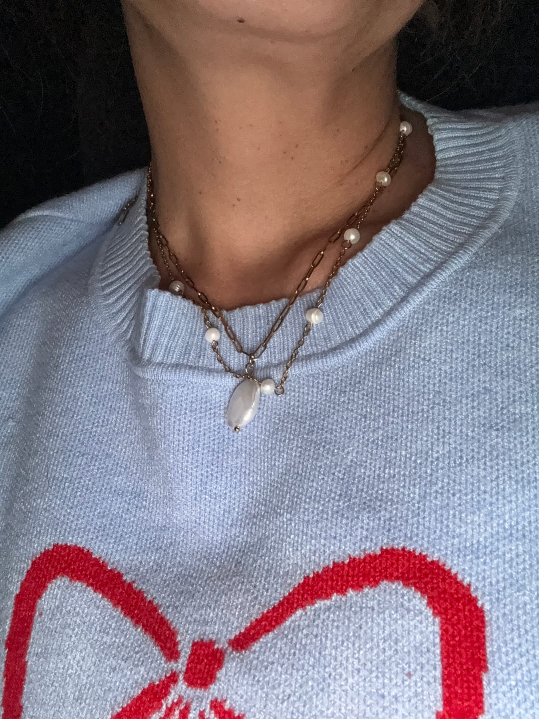 Customer photo review of Laney Pearl Necklace