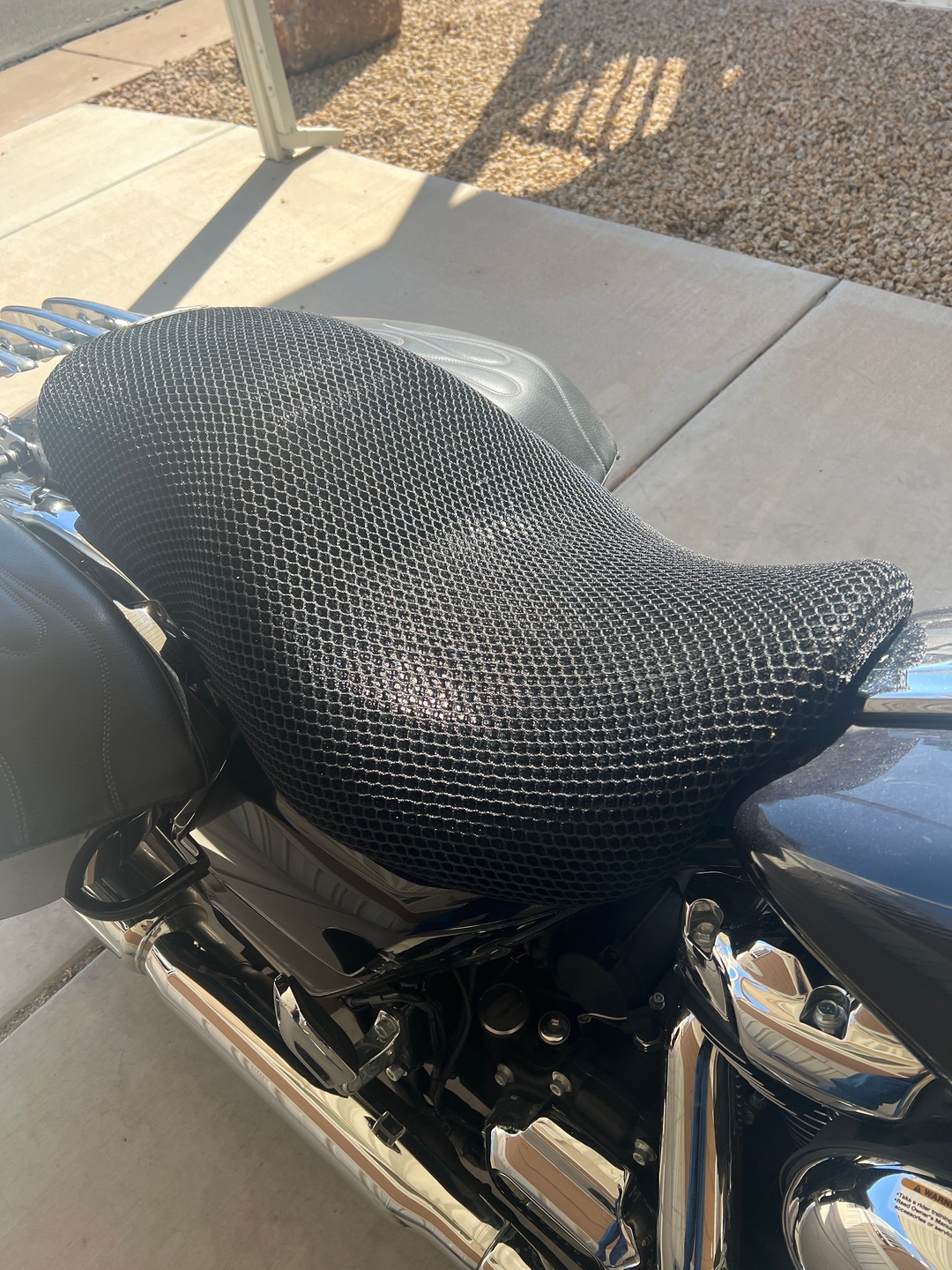 Wind Rider mesh seat cover on a Harley Davidson Street Glide