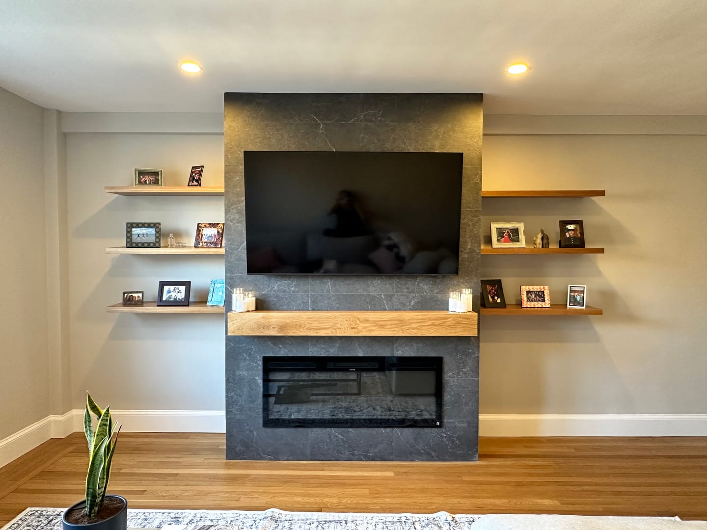 Customer photo review of White Oak Fireplace Mantel