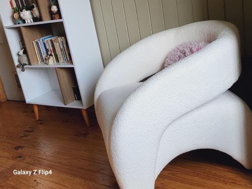 Customer photo review of PREVENTA - Sofá Poltrona Blanco Textil Nórdico