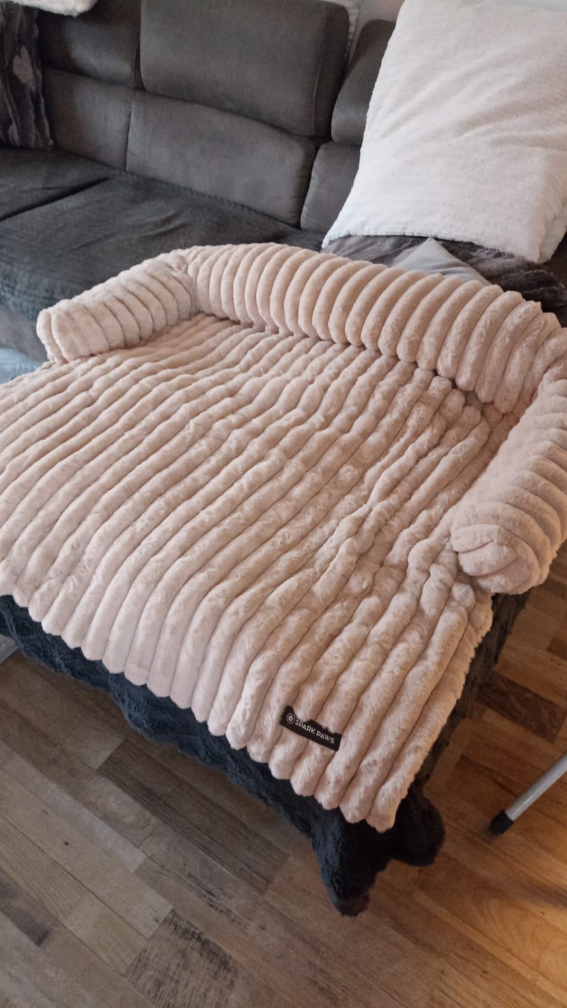Customer photo review of Luxury Couch Cover Dog Beds