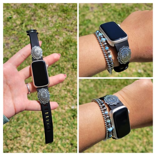 Customer photo review of Sterling Silver Traditonal Style Concho Slide