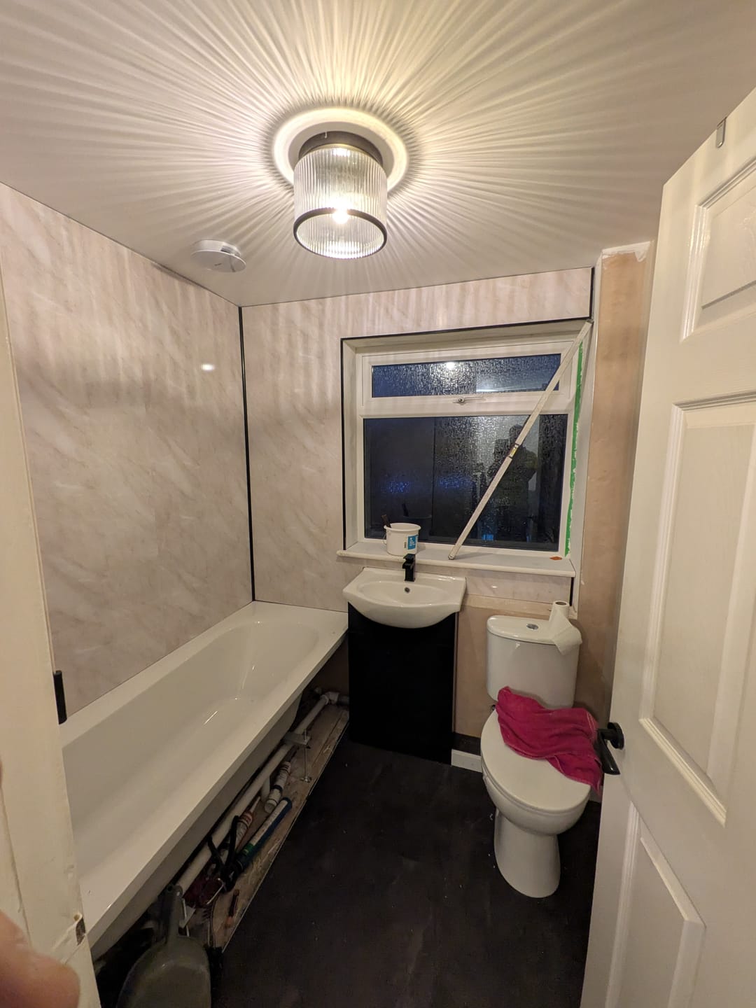 Customer photo review of Premium Pergamon Marble Gloss Shower Wall Panel – 2400 x 1000mm
