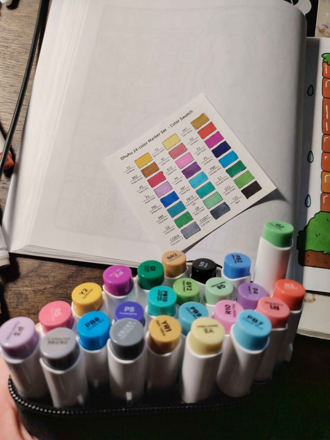 Customer photo review of Ohuhu Honolulu 24 Basic Colors Dual Tips Alcohol Art Markers