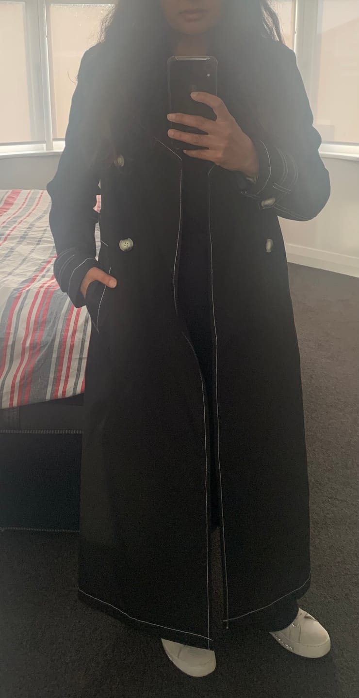 Customer photo review of Kim Women's Trench Raincoat - Black