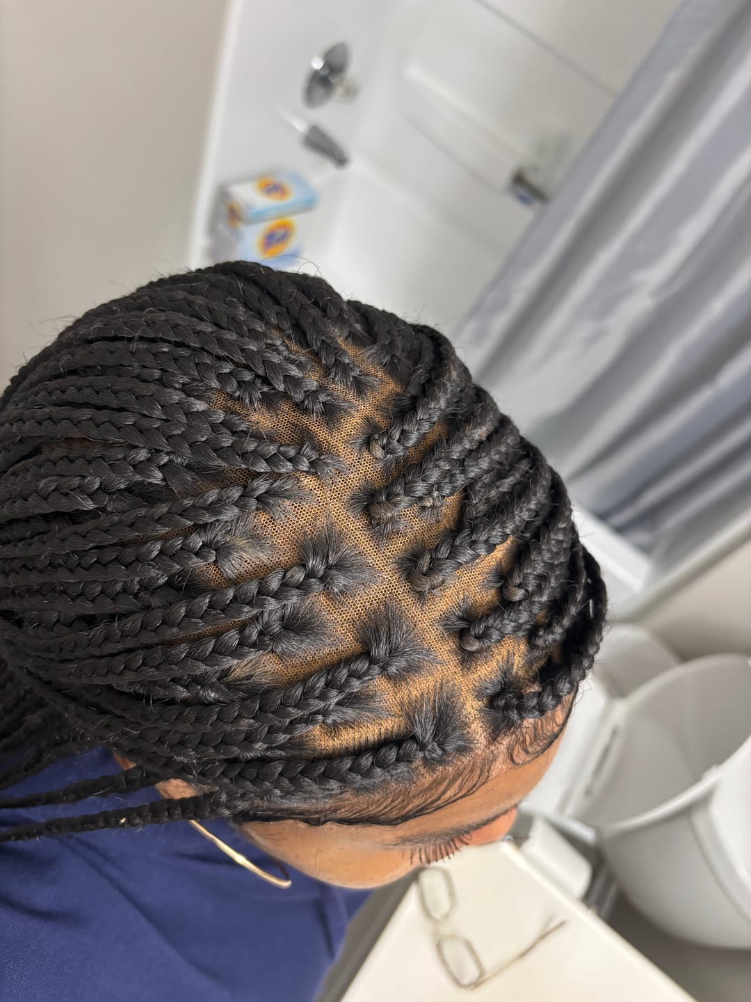 Customer photo review of Swiss HD Full Lace Knotless Box Braided Wig