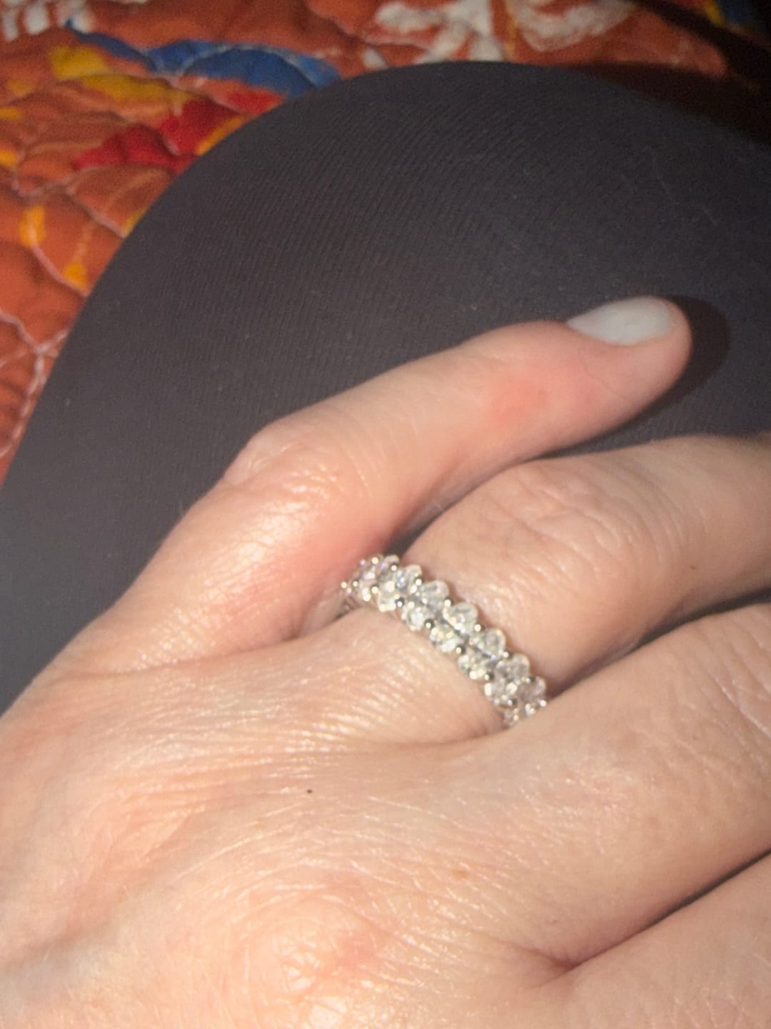 Customer photo review of 5ct Moissanite Oval Eternity Ring