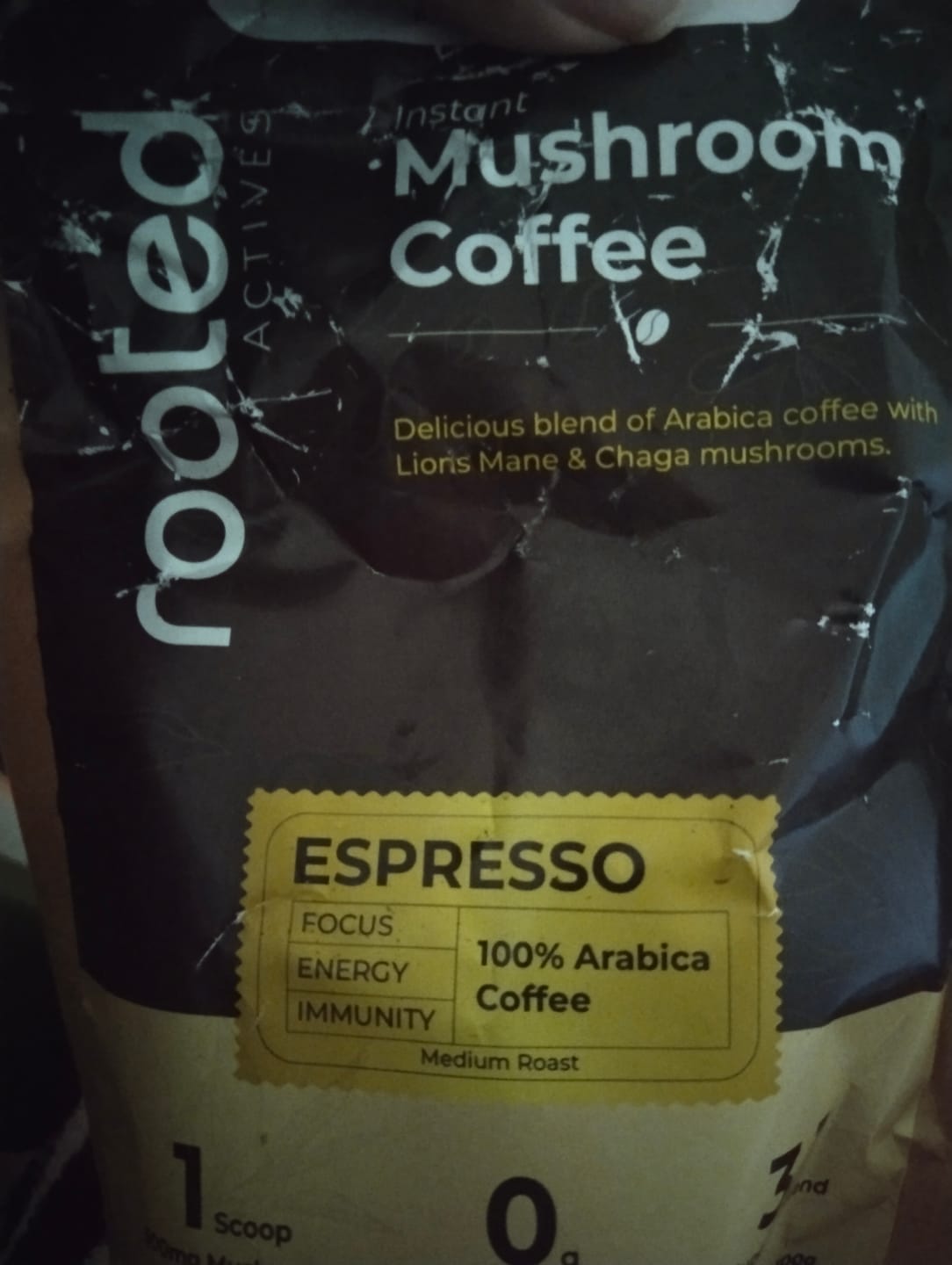 Customer photo review of Rooted Actives Wellness Mushroom Coffee