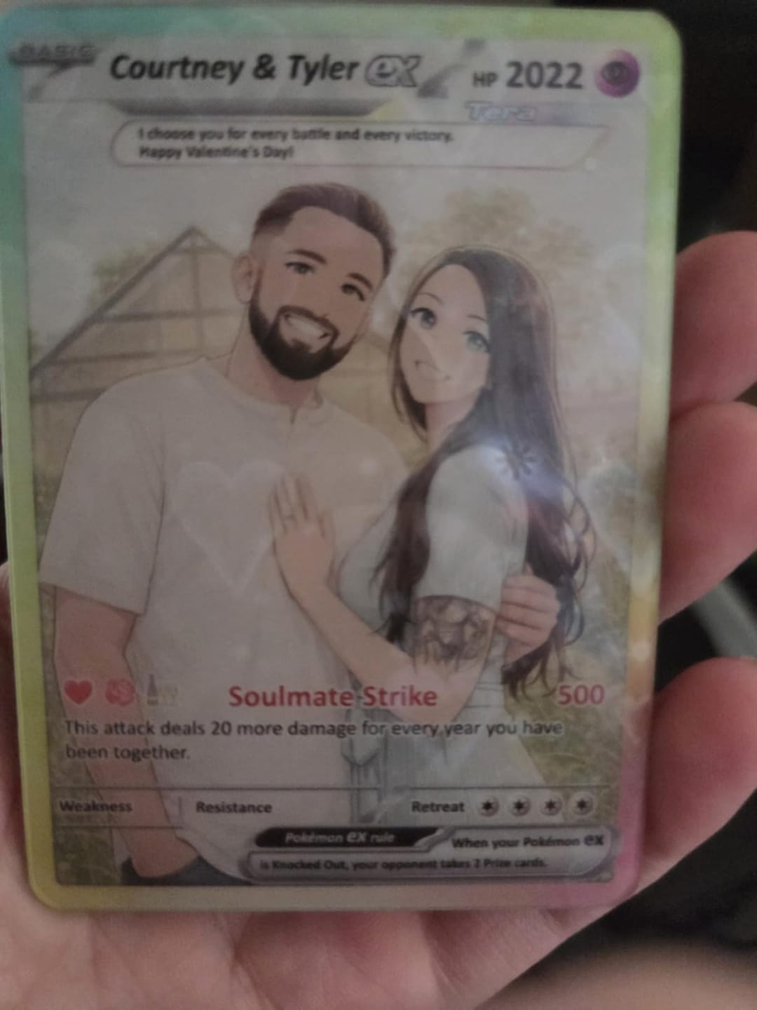 Customer photo review of Custom Pokémon Cards with Anime Picture, Personalized Poke Cards Animated Style Gifts for Him and Her - CPC-04.B
