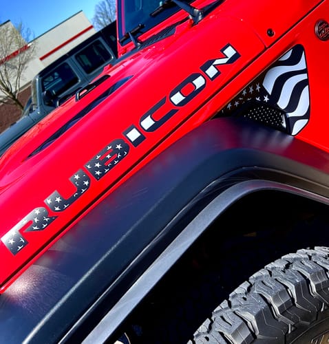 Customer photo review of Subdued American Flag Fender Insert (Set Of 2)