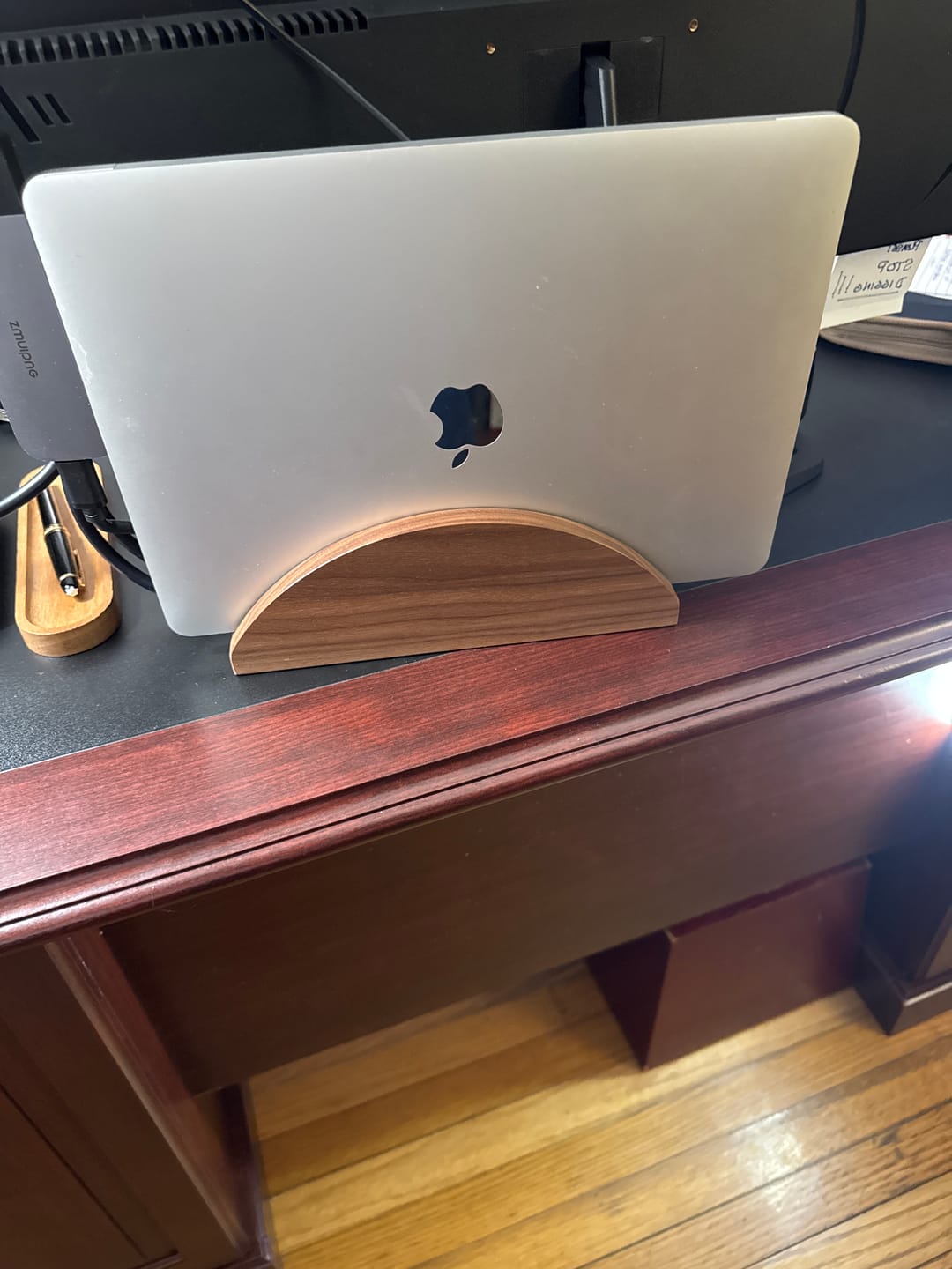 Customer photo review of Laptop Stand (Walnut)