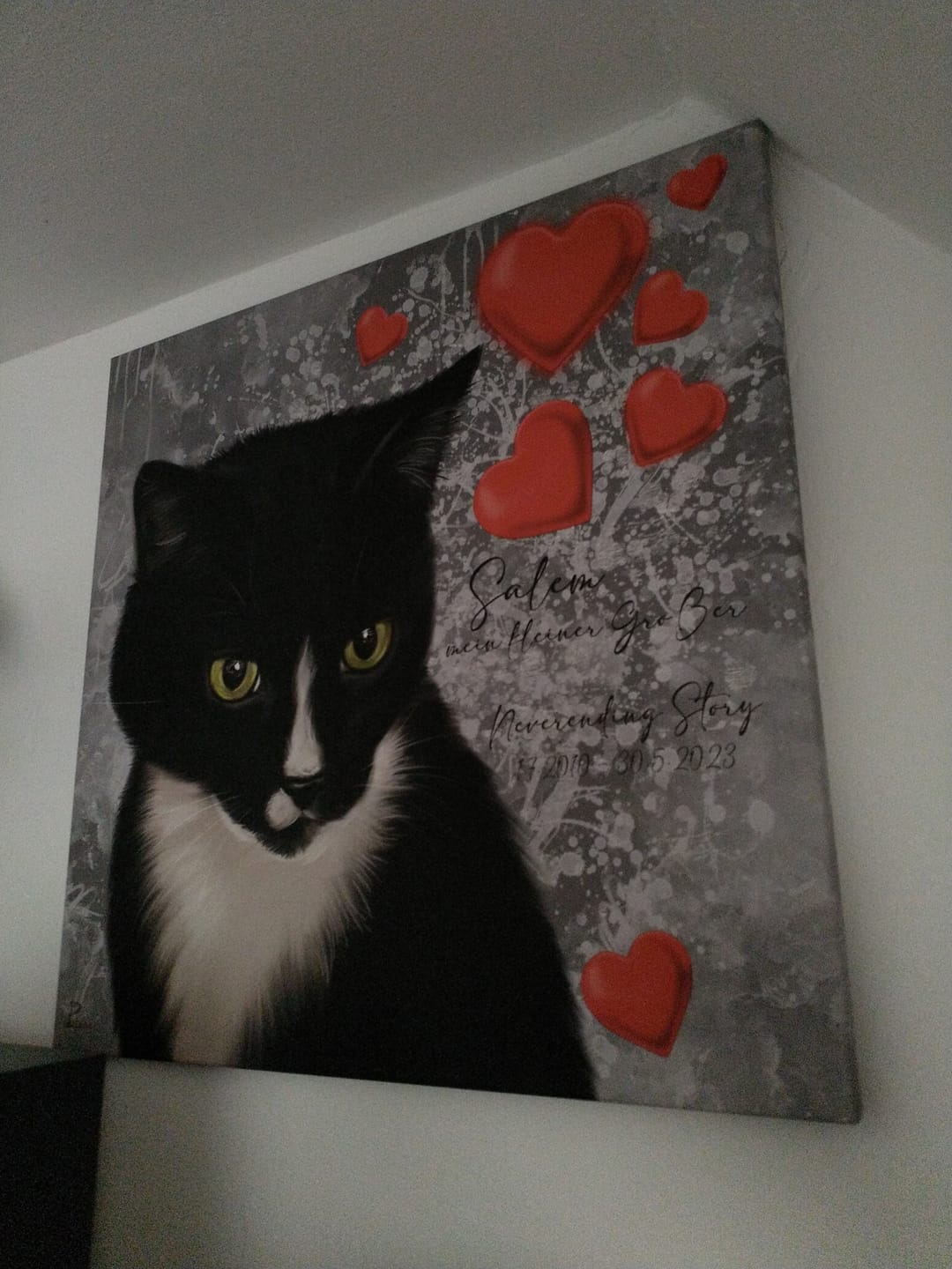 Customer photo review of Handgemaltes Haustierportrait auf Premium Leinwand im Ink Stil