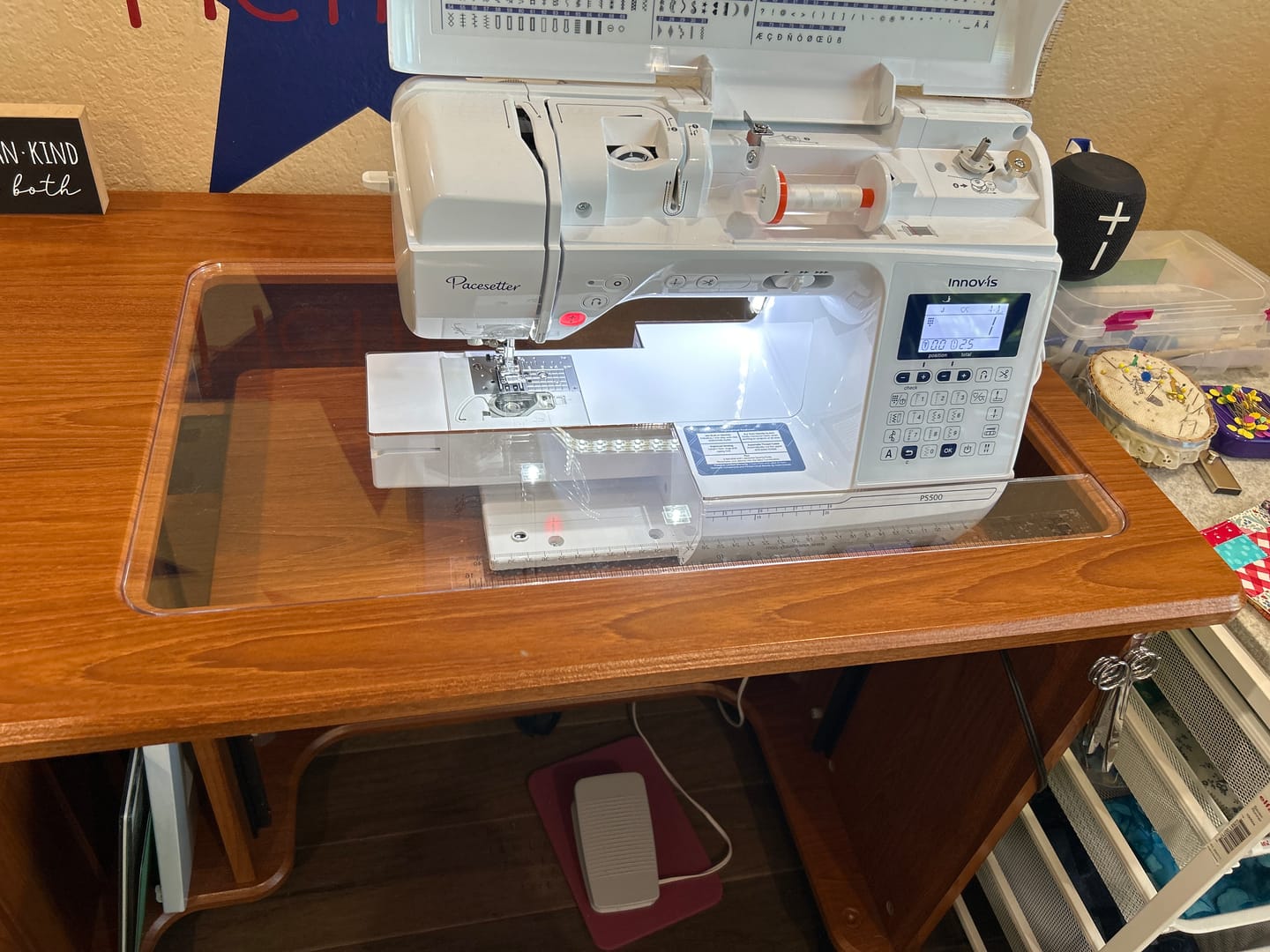 Customer photo review of Sew Steady Custom Acrylic Cabinet Insert
