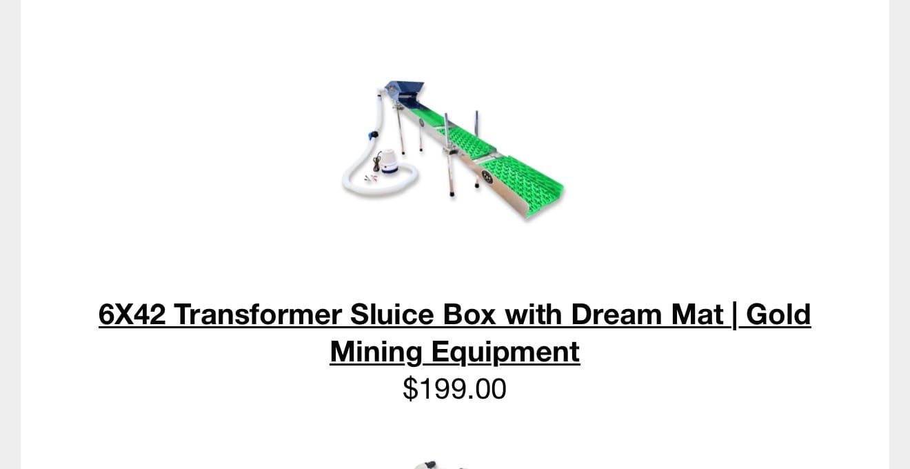 Customer photo review of 6X24 Transformer Sluice Box with Dream Mat | Gold Mining Equipment