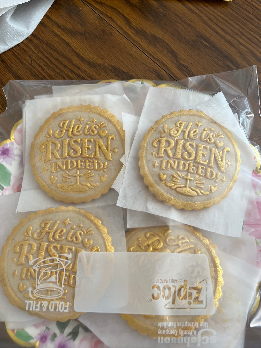 Customer photo review of Embossed Easter Cookie Stamp - He is Risen SET OF 2