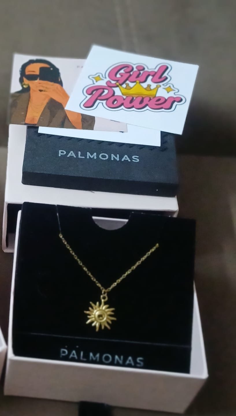 Customer photo review of Glowing Sun Necklace