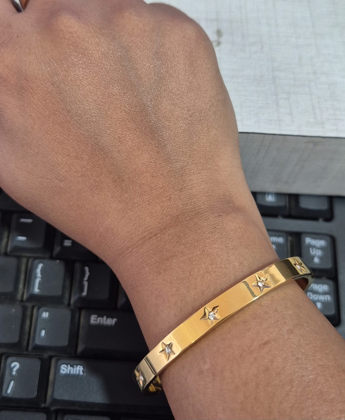 Customer photo review of Golden Line of Light Kada