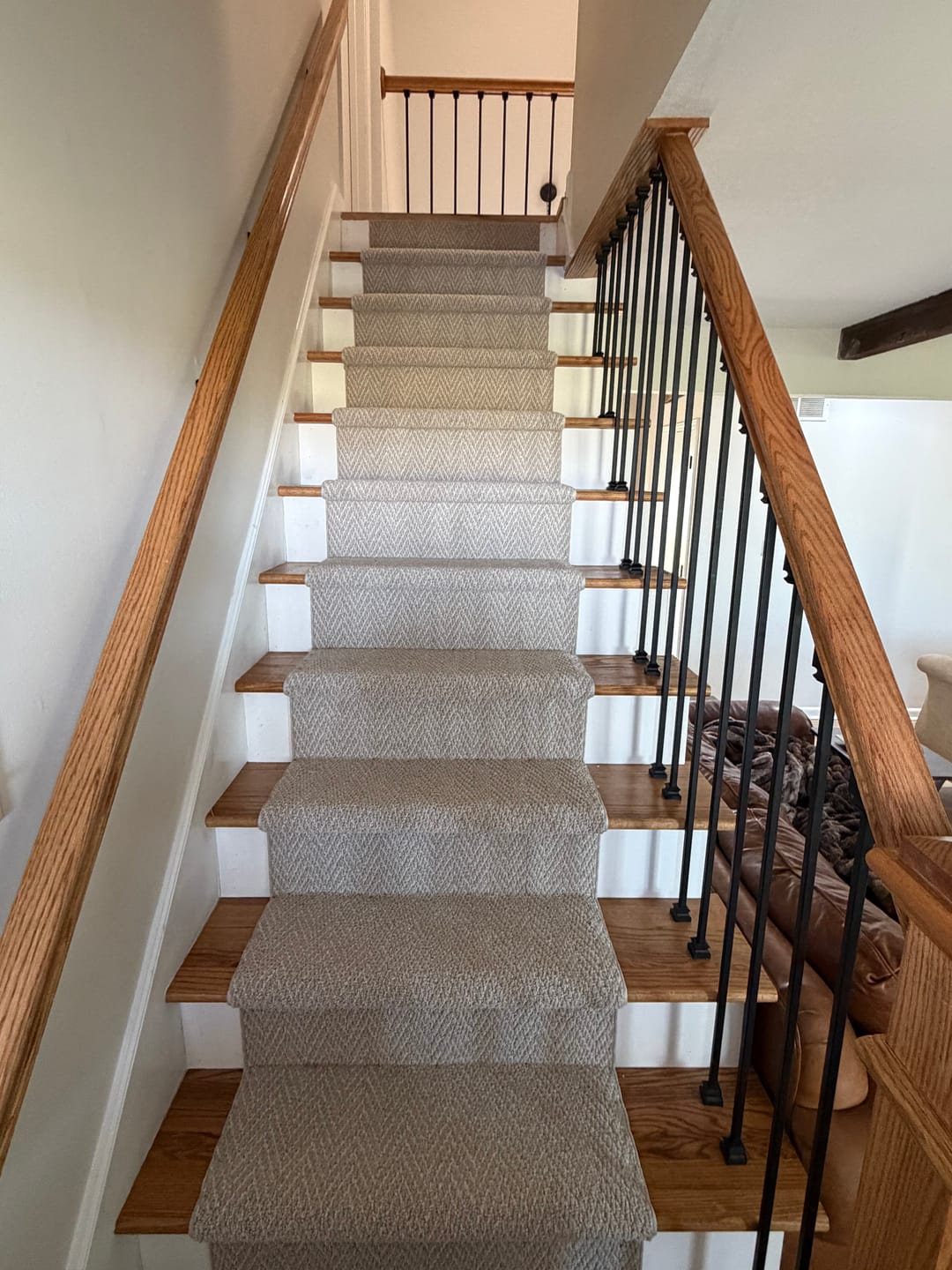 Customer photo review of Anderson Tuftex Twine Modern Farmhouse Stair Runner