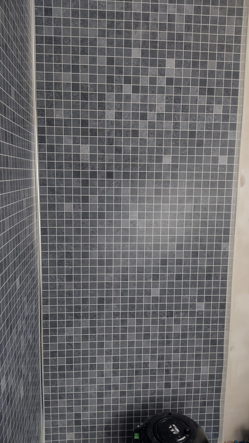 Customer photo review of 10mm Roman Blue Mosaic Matt Shower Panel 1M x 2.4M