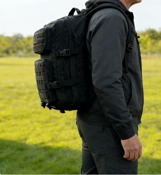 Customer photo review of Falour Elite Outdoor Tactical Assault Backpack – Durable Hiking & Travel Pack
