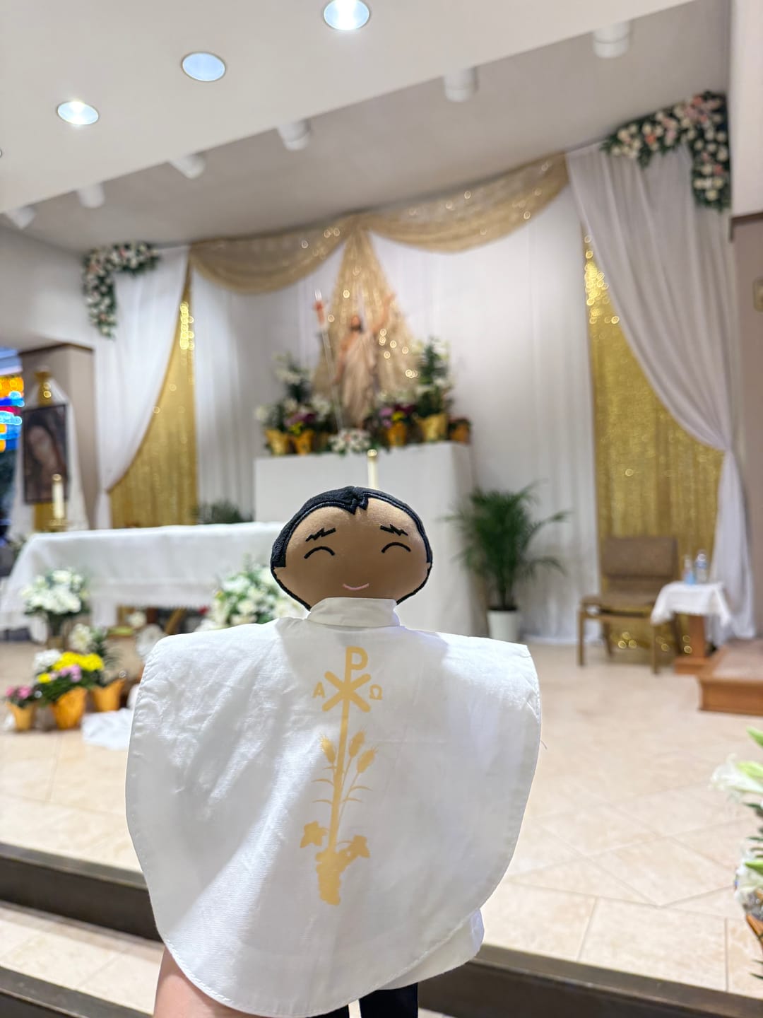 Customer photo review of Father Mark Catholic Priest Rag Doll 14 Piece Set