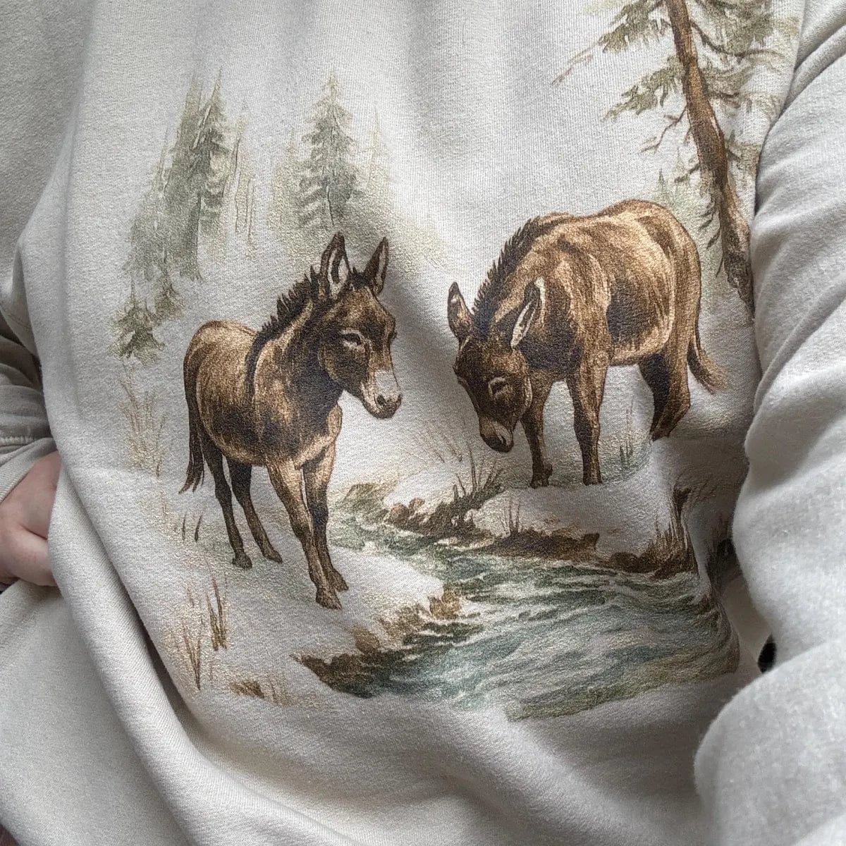 Customer photo review of Donkeys in Nature Crewneck
