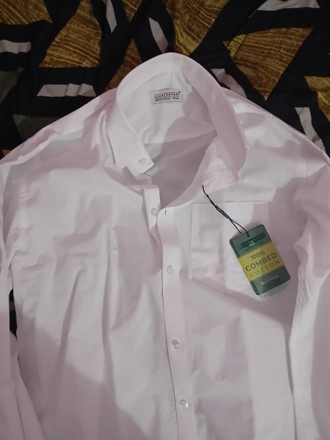 Customer photo review of White Field - 100%Cotton Formal White Shirt For Men | Uathayam