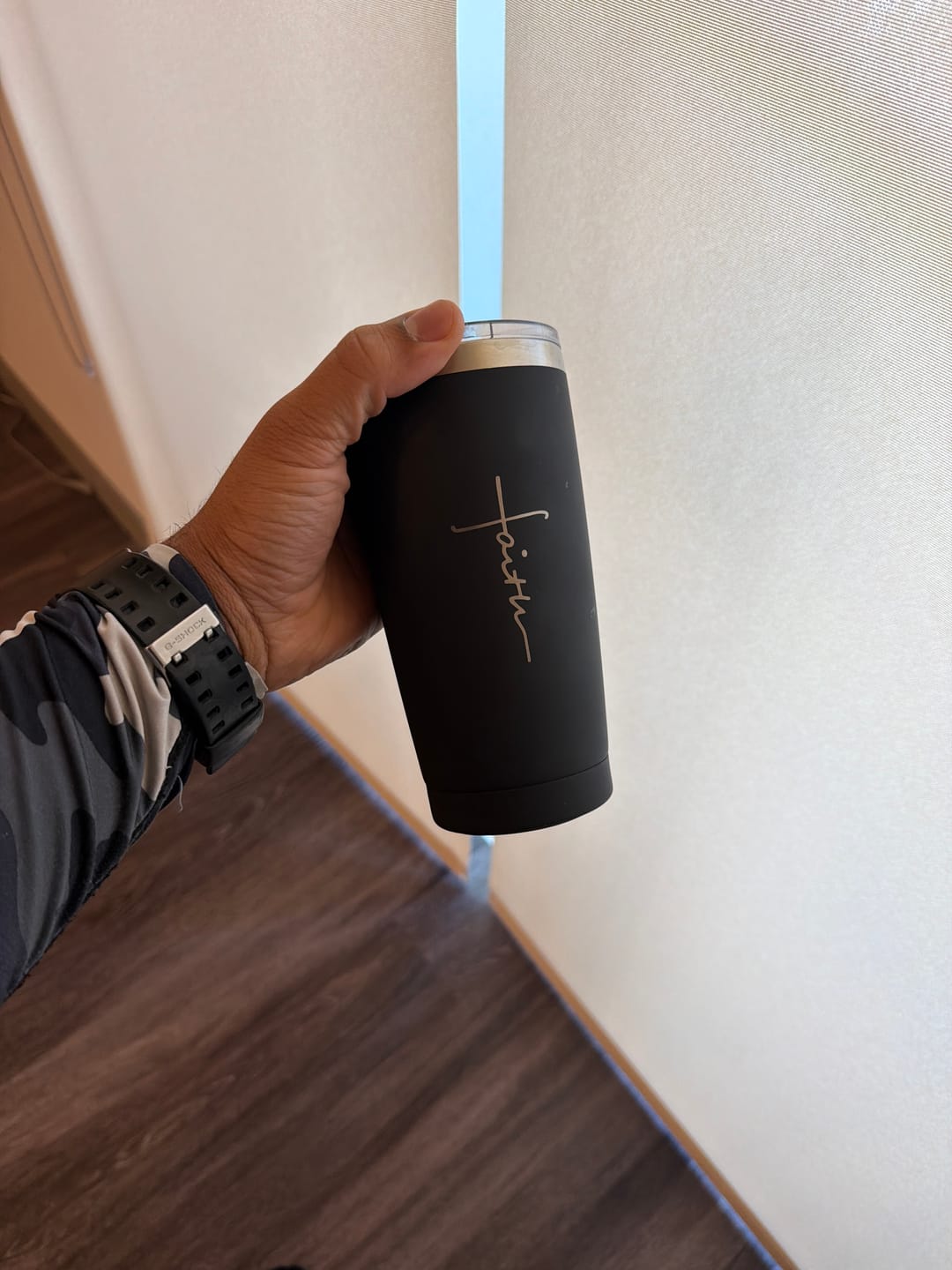 Customer photo review of 20 OZ Soft Matte Faith Tumbler
