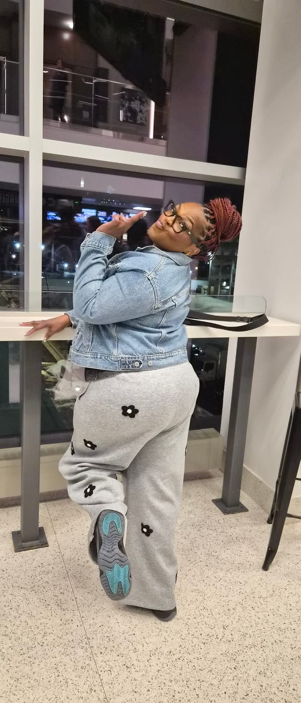 Customer photo review of Aelfric Eden Floral Embroidery Baggy Barrel Sweatpants