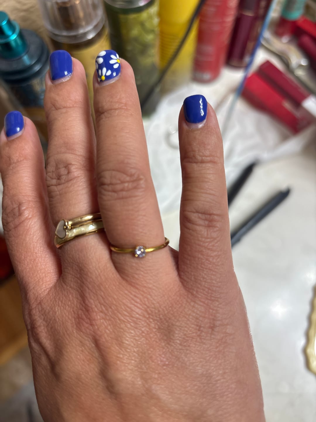 Customer photo review of Birthstone 18K Gold Rings