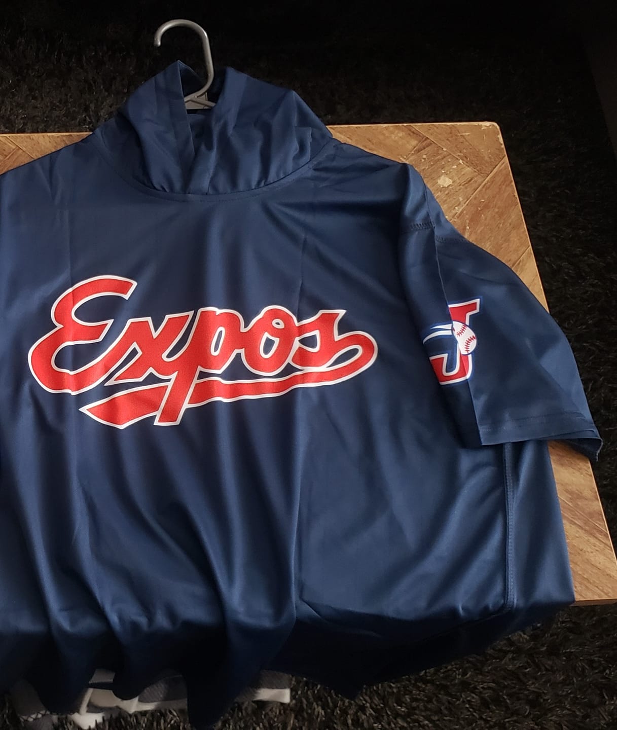 Customer photo review of Custom Black Hoodie Short Sleeves Quick Dry Lightweight
