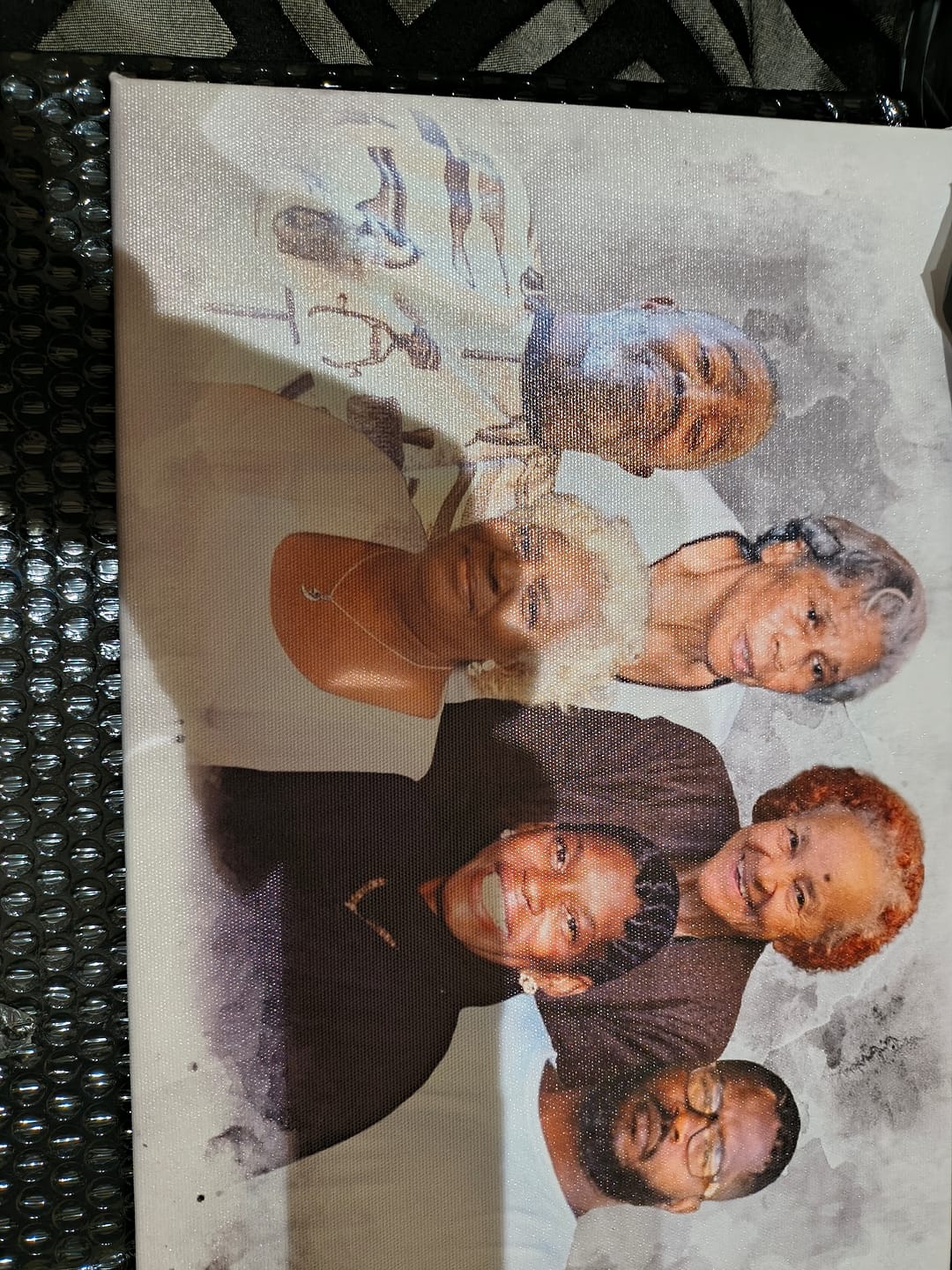 Customer photo review of Add Loved One to Photo, Family Portrait From Different Photos, Combine Photos Canvas, Christmas Gift, Memorial Gift for Dad Mom, Add Passed Away