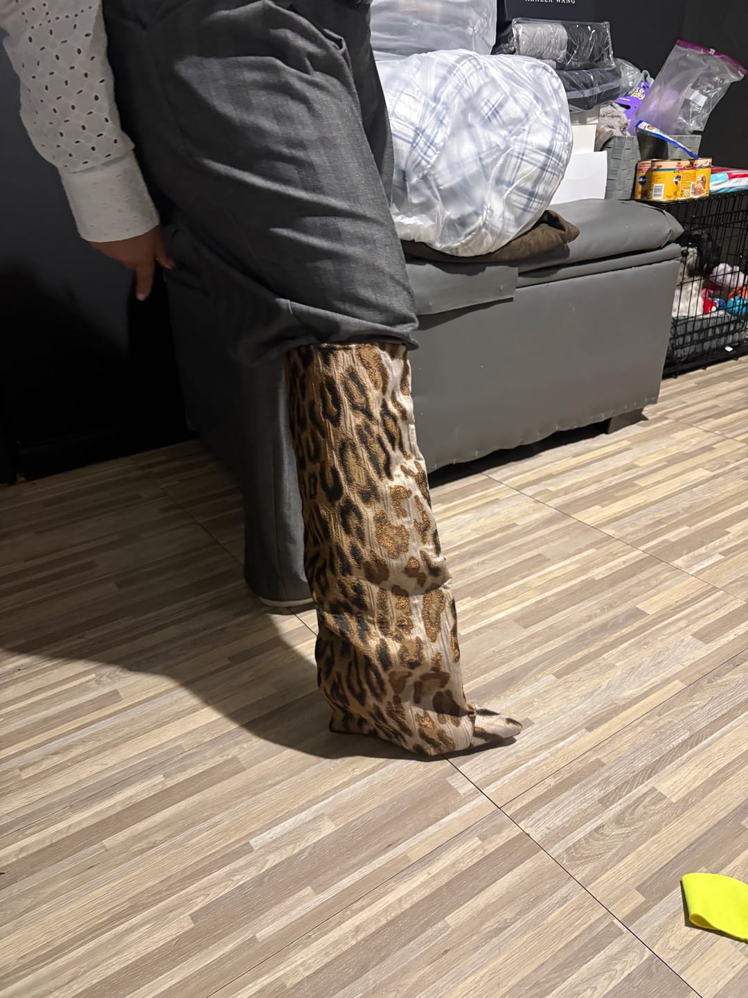 Customer photo review of KENYA-LEOPARD WEDGE BOOT