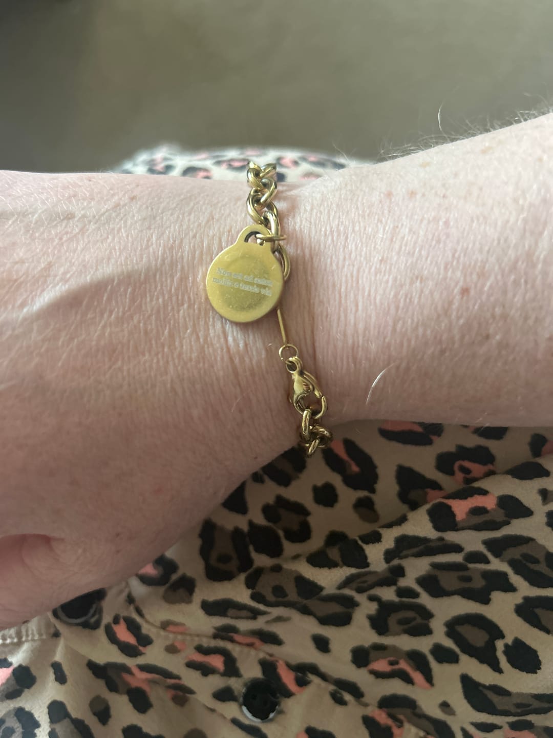 Customer photo review of Engravable Classic Chunky Disc Bracelet