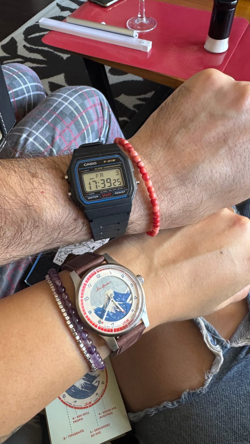Customer photo review of Reloj Casio Vintage F-91W-1DG Clásico Líneas Azules
