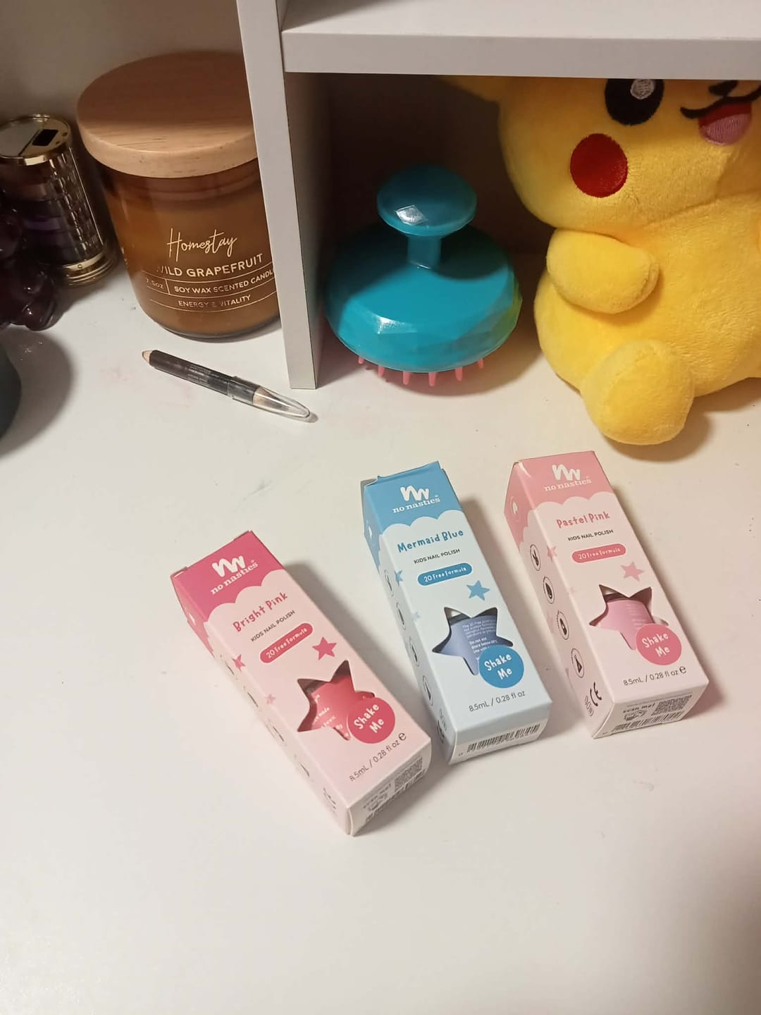 Customer photo review of 3 Pack Water-Based Kids Nail Polish