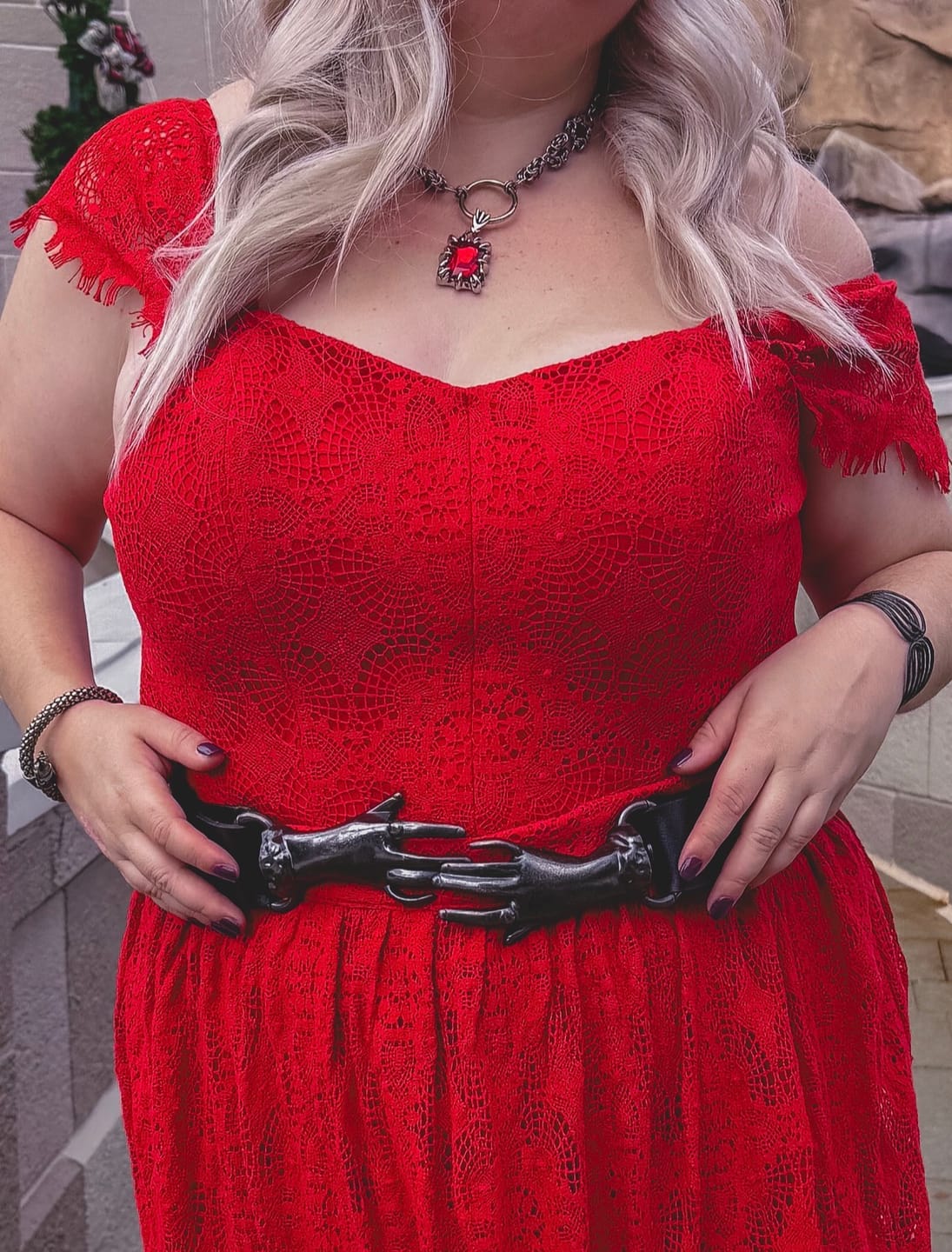 Customer photo review of PRE-ORDER - Victorian Hands Belt in Gunmetal