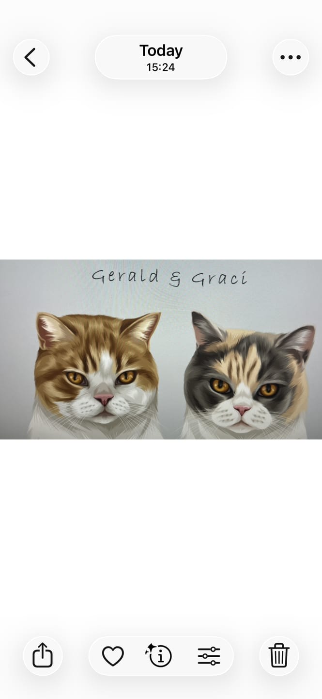 Customer photo review of Custom Pet Portrait - Two Pet Portrait
