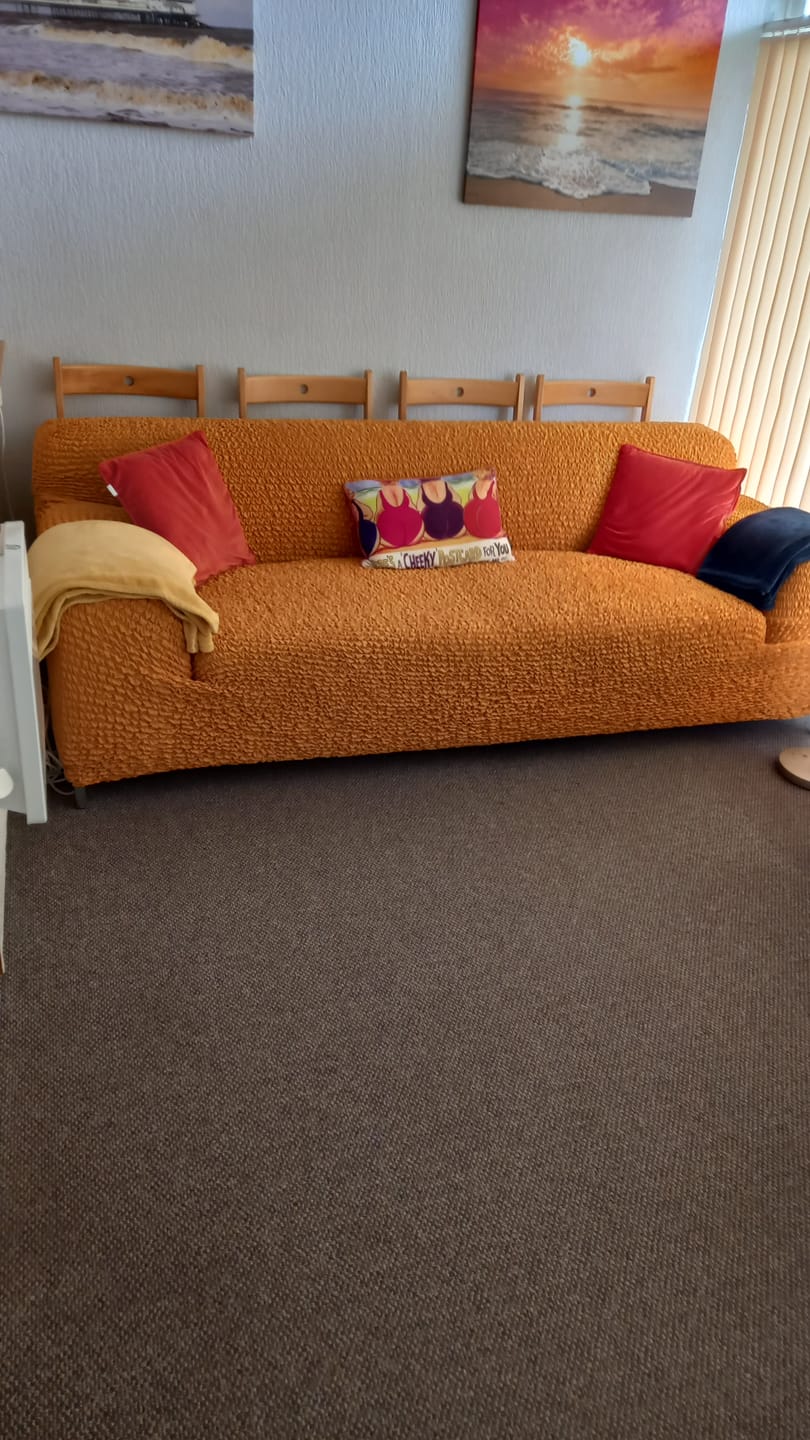 Customer photo review of 3 Seater Sofa Cover - Mango, Microfibra