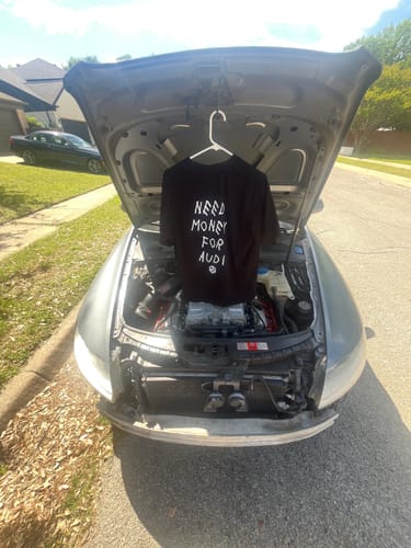 Customer photo review of Need Money For Audi Tee- Black