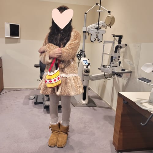 Customer photo review of [Rose Island] Deer In Flower Field Faux Fur Coat
