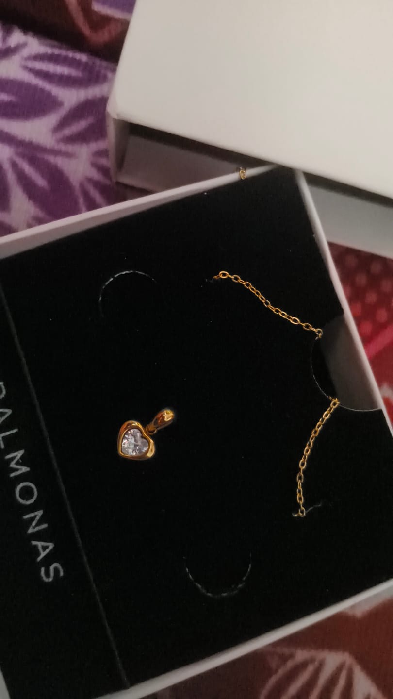 Customer photo review of Twin Glow Heart Necklace