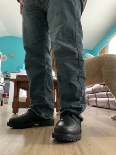 Customer photo review of Leather Exclusive Combat Boots