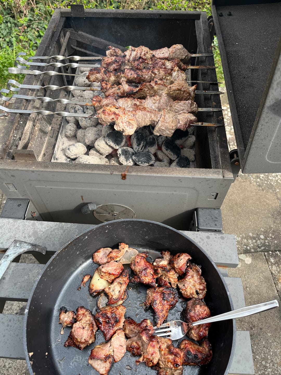 Customer photo review of Schweine-Schaschlik Klassiker – mit Zwiebeln, Pfeffer & Essig | mySchaschlik
