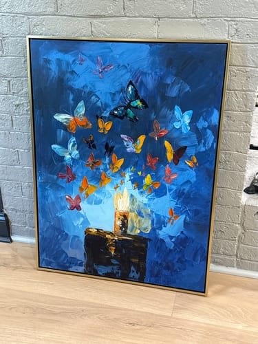 Customer photo review of Abstract Canvas Art #AB576