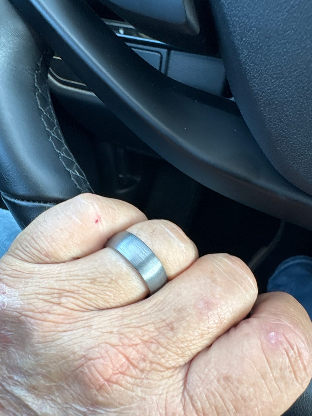 Customer photo review of Silver Hammered Band - 8mm