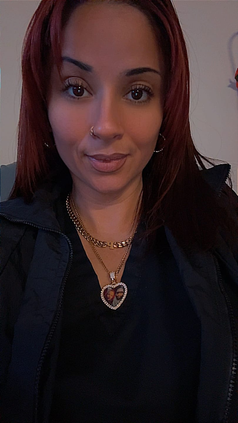 Customer photo review of Iced Heart Photo Pendant w/ Engrave