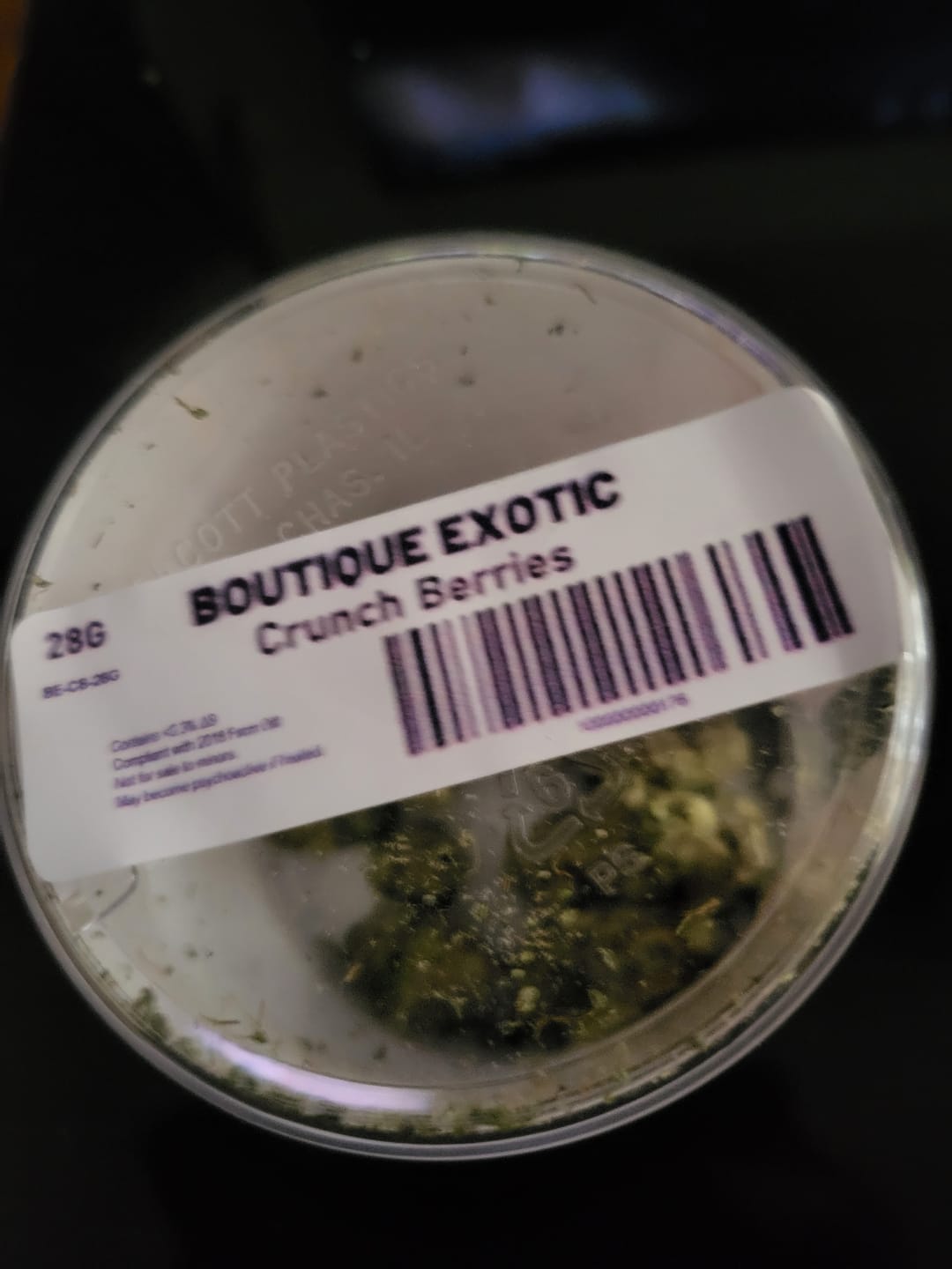 Customer photo review of Boutique Exotics - Crunch Berries - 28 Grams - Hybrid